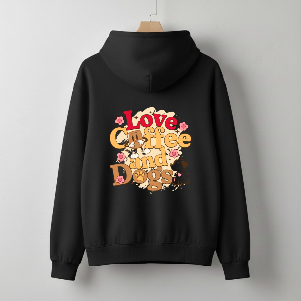 Coffee And Dogs Oversized Hoodie