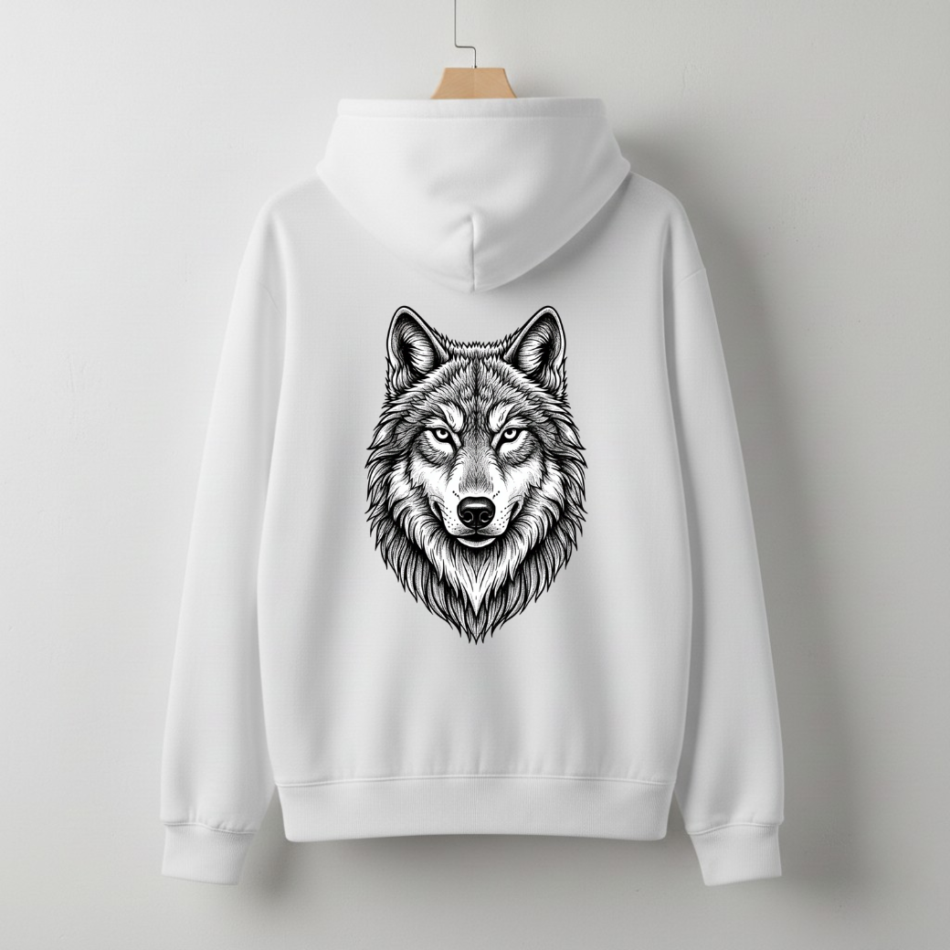 The Monochrome Wolf Hoodie