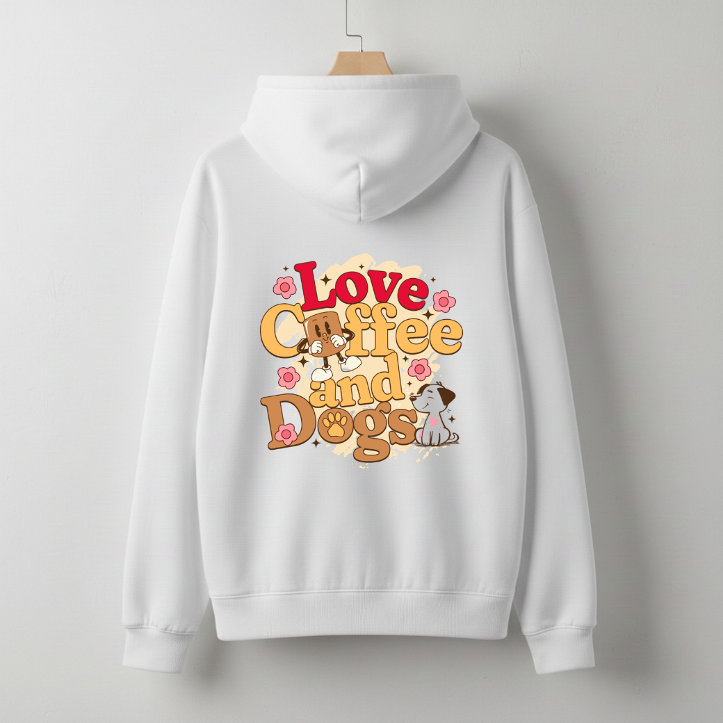 Coffee And Dogs Oversized Hoodie