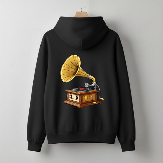 Gramophone Regular Fit Unisex Hoodie